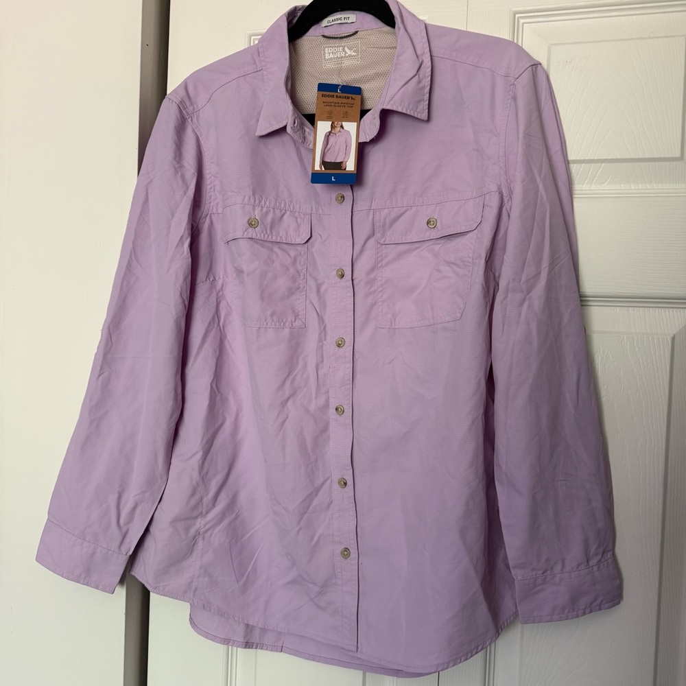 Eddie Bauer Women’s Mountain Ripstop Long Shirt UPF 50+ Hiking Sun Protection